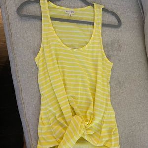 Yellow and white striped top